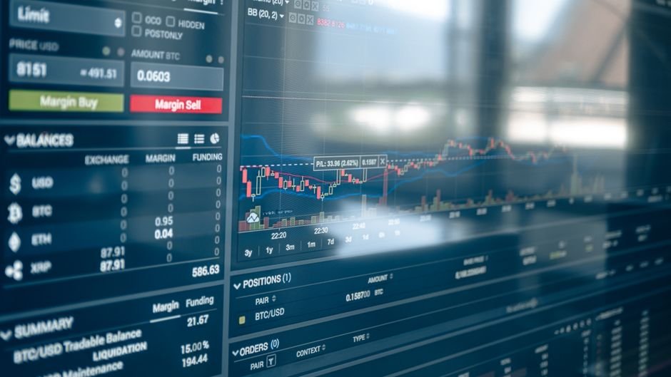 Graphiques de marché financier sur écran